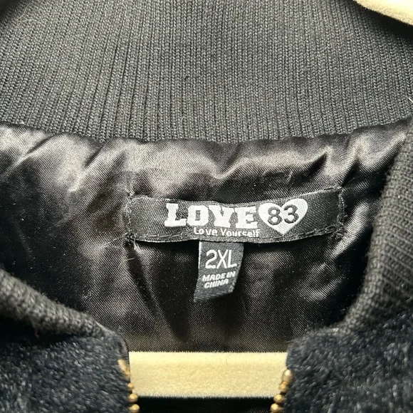 Faux Fur Black Teddy Bomber Jacket - Picture 4 of 5